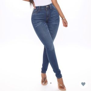 Fashion Nova Dark Wash Skinny Jeans